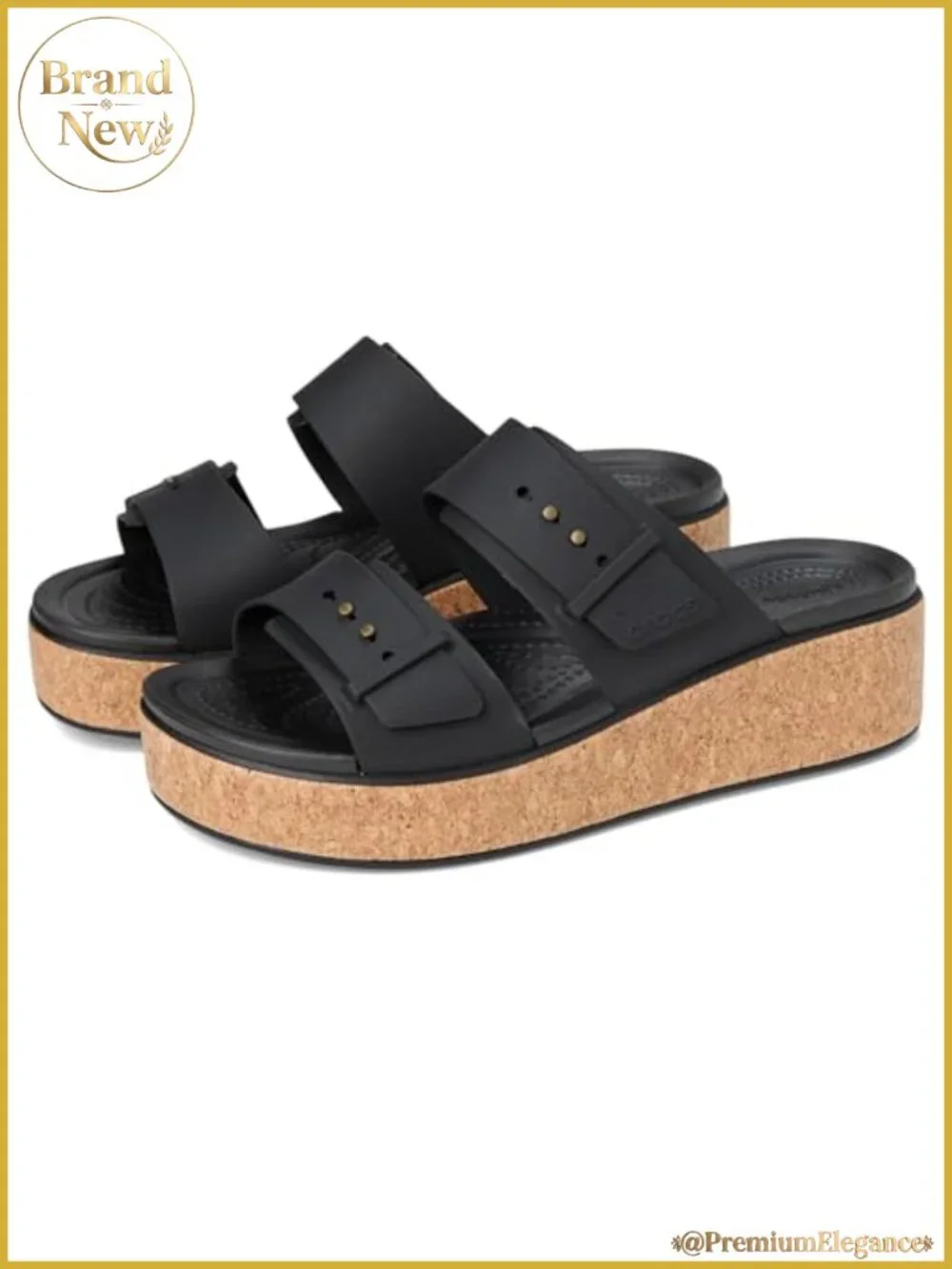 Cork Buckle Platform Sandals LiteRide Comfort Slip-On